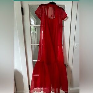 STAUD Red organza Dress